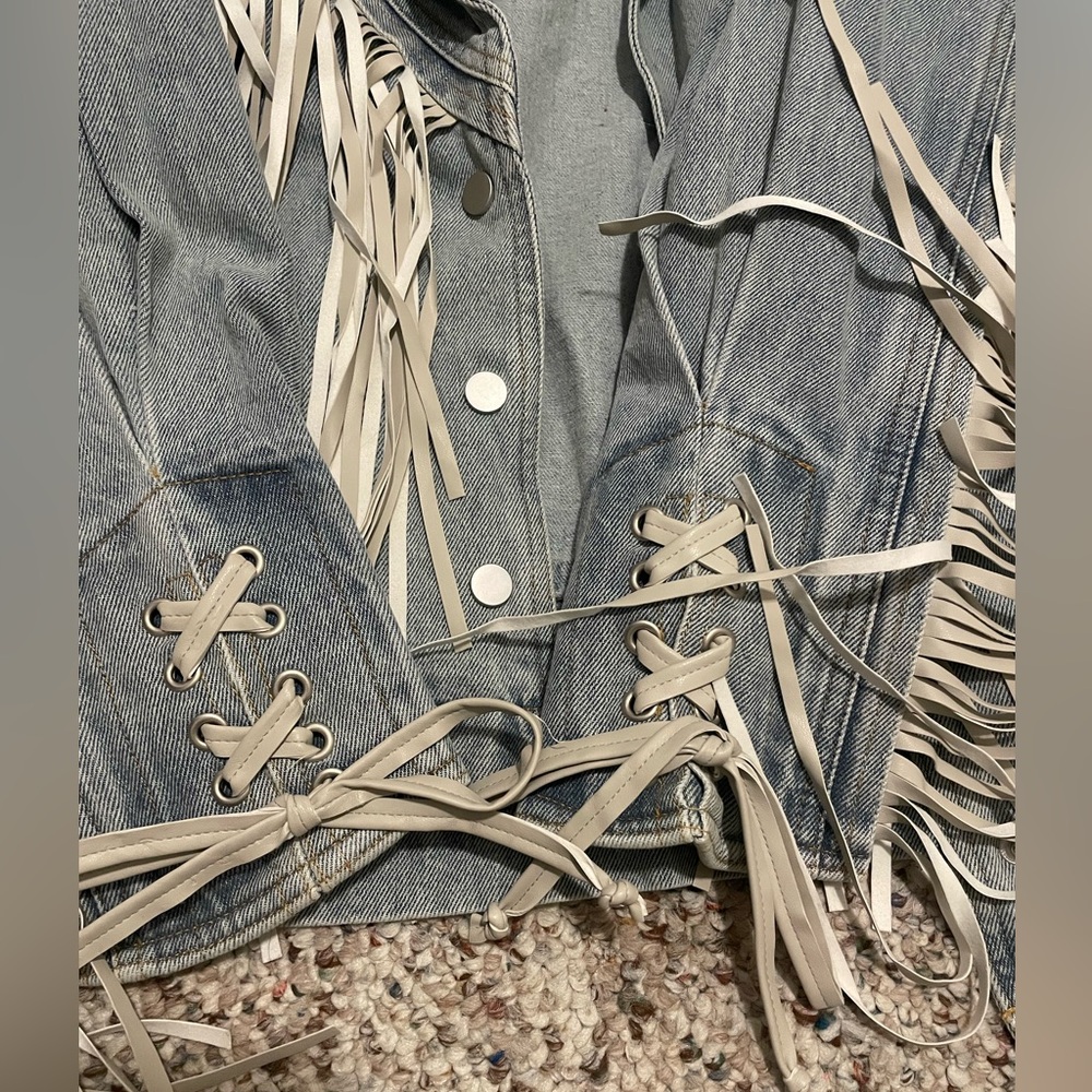 Fringe Denim Jacket - Picture 3 of 6